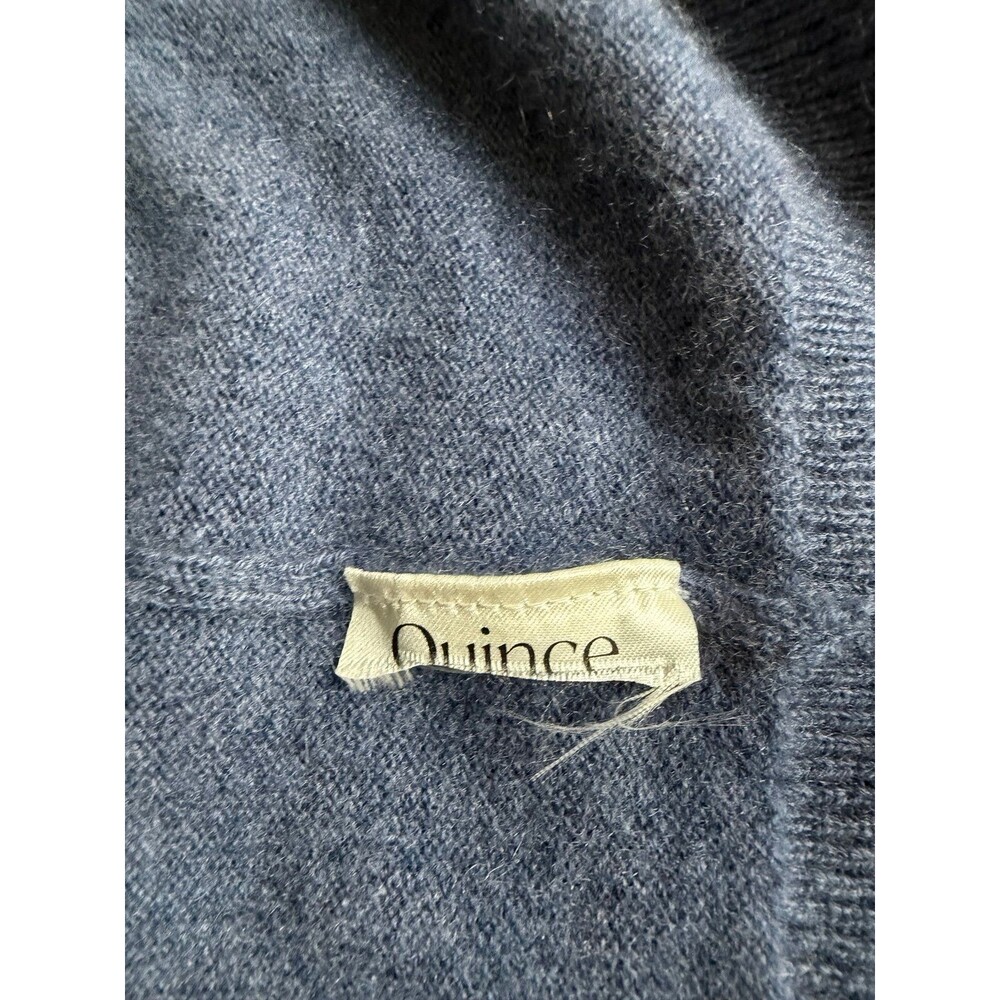 Quince 100% Cashmere Open Front Long Cardigan Sweater Blue - Picture 5 of 6